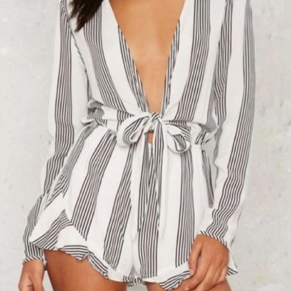 Cotton Candy LA Striped Jumpsuit - L